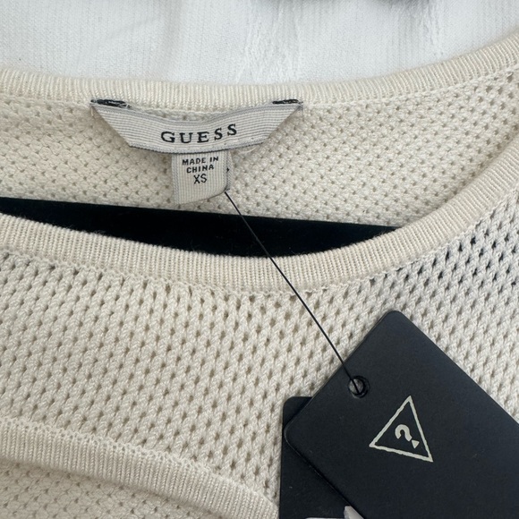 Guess Cream Long Sleeve Knit Bodycon Dress - Picture 3 of 3